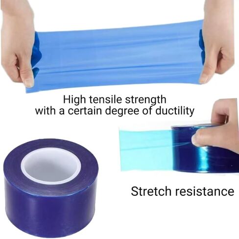 1 roll of durable PE blue adhesive film for wheel hub protection, easy to install with strong adhesion to prevent wear and enhance the protection of vehicle wheels (1.97 inches wide * 656.2 feet long) in Saudi Arabia