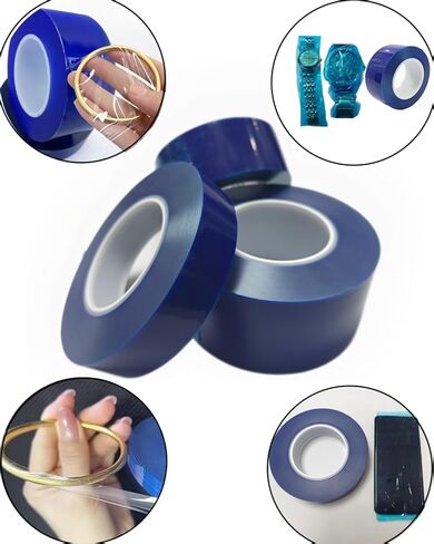 1 roll of durable PE blue adhesive film for wheel hub protection, easy to install with strong adhesion to prevent wear and enhance the protection of vehicle wheels (1.97 inches wide * 656.2 feet long) in Saudi Arabia