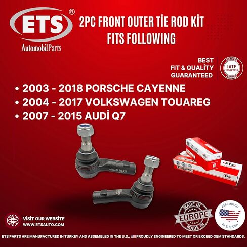 ETS 2 قطعة نهاية قضيب التعادل الخارجي الأيسر والأيمن ES800655 & ES800656 يناسب 2007-2015 أودي Q7 / 2003-2018 كايين / 2004-2017 فولكس فاجن طوارق in Kuwait