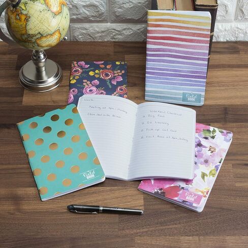 Elan Publishing Company Field Notebook/Journal - 5"x8" - Assorted Patterns - Lined Memo Book - Pack of 5 in Kuwait