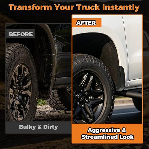4 PCS Mud Flap Delete Kit for Chevy Silverado 2019-2026 - Sleek Mud Guard Replacement Accessories - Front and Rear No-Drilling Mudguards Set - Compatible with Chevrolet Silverado 1500 in Saudi Arabia
