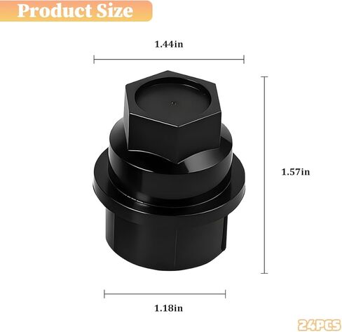 Osilly 24PCS Car Wheel Lug Nut Cap Covers, OEM# 15646250 M27 x 2.0 Thread Vehicle Wheel Lug Stud Nut Set, Automotive Replacement Accessories, Fit for Express Acadia Avalanche in Kuwait