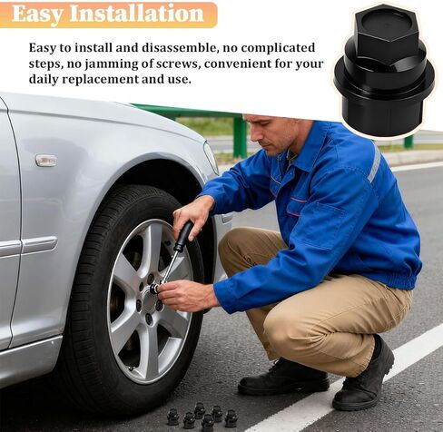 Osilly 24PCS Car Wheel Lug Nut Cap Covers, OEM# 15646250 M27 x 2.0 Thread Vehicle Wheel Lug Stud Nut Set, Automotive Replacement Accessories, Fit for Express Acadia Avalanche in Kuwait