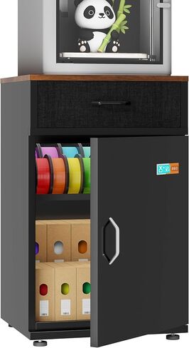 3D Printer Stand with Filament Storage 40 Spools,25% RH Filament Dehumidification Moisture-Proof Cabinet for PLA/ABS/TPU/Nylon,Heavy Duty Metal 3D Printer Table with Drawer(Black) in Saudi Arabia