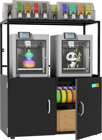 3D Printer Stand Multiple Printers Filament Storage,25% RH Control 90 Rolls 1kg Filament Dehumidification Cabinet 3D Printing Sealing and Protection for PLA/ABS/TPU/Nylon (Black 300L) in Saudi Arabia