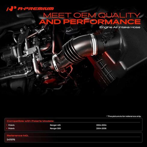 خرطوم أنبوب سحب الهواء النظيف للمحرك A-Premium مع مشابك متوافق مع Polaris Ranger 425 2004، Ranger 500 2004-2006 in Kuwait