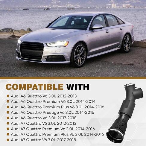 06E129615M Engine Air Intake Pipe Hose Compatible with 2012-2018 Audi A6 A7 3.0L V6 Avant Quattro Replace 06E129629H in Saudi Arabia