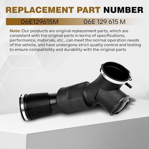 06E129615M Engine Air Intake Pipe Hose Compatible with 2012-2018 Audi A6 A7 3.0L V6 Avant Quattro Replace 06E129629H in Saudi Arabia