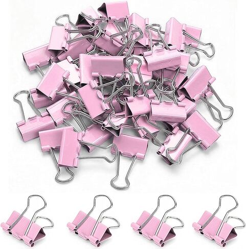50 Pack Medium Red Binder Clips 1 Inch (25 mm), Colored Paper Clamps, Middle Size Paper Clips for Office Home School Business 1" in Saudi Arabia