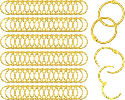 Loose Leaf Binder Rings Inner Dia: 1 inch(25.5mm) 100pcs Metal Golden Book Binder Rings Paper Rings Clips Key Rings Index Cards Rings Great for Home School Office in Kuwait