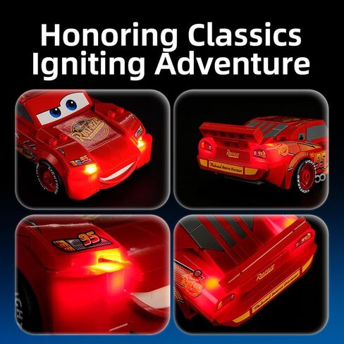 مصباح LED من YEABRICKS لنموذج مكعبات البناء Lightning McQueen من Lego-77255 (مجموعة البناء غير متضمنة) in Kuwait