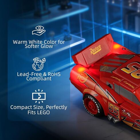 مصباح LED من YEABRICKS لنموذج مكعبات البناء Lightning McQueen من Lego-77255 (مجموعة البناء غير متضمنة) in Kuwait