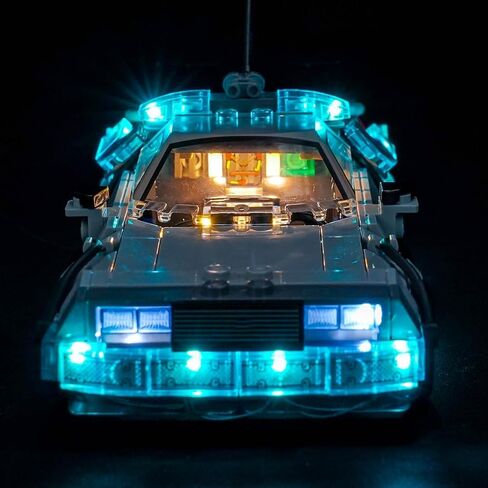 LocoLee Light kit Compatible with Lego 77256 Time Machine from Back to the Future (Not Actual Model Only Lights) LED Lighting Accessories Compatible with Lego Delorean in Kuwait