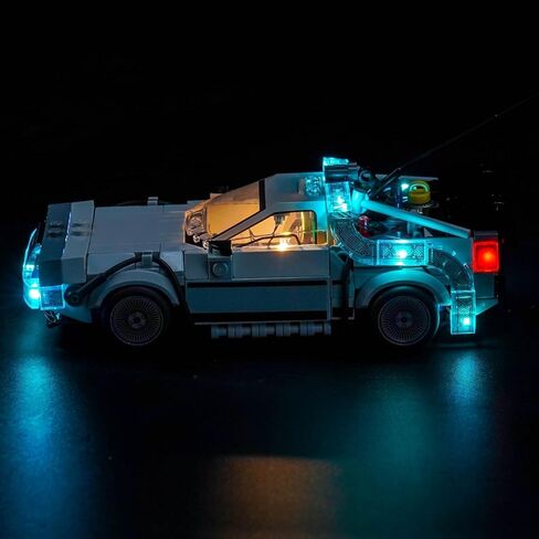 LocoLee Light kit Compatible with Lego 77256 Time Machine from Back to the Future (Not Actual Model Only Lights) LED Lighting Accessories Compatible with Lego Delorean in Kuwait