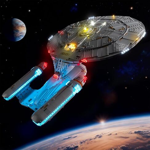 طقم إضاءة LED Kyglaring متوافق مع Lego U.S.S. Enterprise NCC-1701-D 10356 مكعبات بناء، ترقية جهاز التحكم عن بعد، الأضواء فقط، مجموعة الطراز غير متضمنة in Kuwait