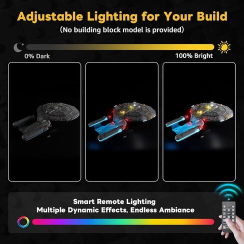 طقم إضاءة LED Kyglaring متوافق مع Lego U.S.S. Enterprise NCC-1701-D 10356 مكعبات بناء، ترقية جهاز التحكم عن بعد، الأضواء فقط، مجموعة الطراز غير متضمنة in Kuwait