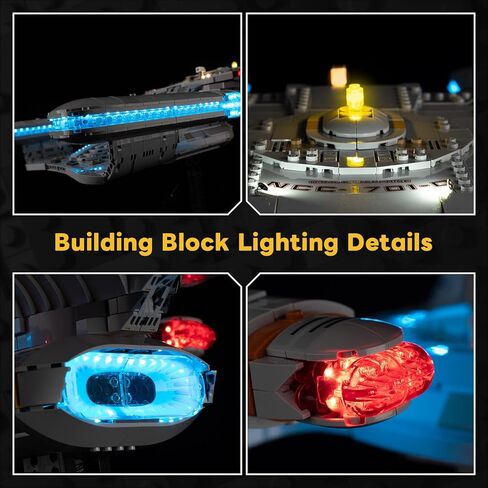 طقم إضاءة LED Kyglaring متوافق مع Lego U.S.S. Enterprise NCC-1701-D 10356 مكعبات بناء، ترقية جهاز التحكم عن بعد، الأضواء فقط، مجموعة الطراز غير متضمنة in Kuwait