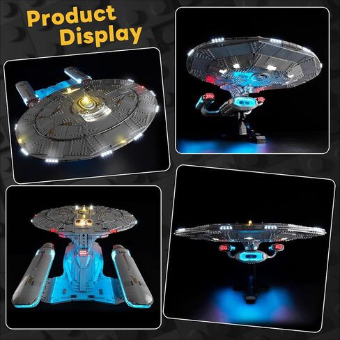 طقم إضاءة LED Kyglaring متوافق مع Lego U.S.S. Enterprise NCC-1701-D 10356 مكعبات بناء، ترقية جهاز التحكم عن بعد، الأضواء فقط، مجموعة الطراز غير متضمنة in Kuwait