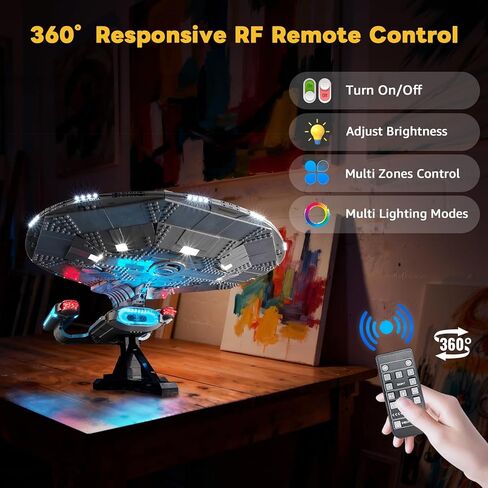 طقم إضاءة LED Kyglaring متوافق مع Lego U.S.S. Enterprise NCC-1701-D 10356 مكعبات بناء، ترقية جهاز التحكم عن بعد، الأضواء فقط، مجموعة الطراز غير متضمنة in Kuwait