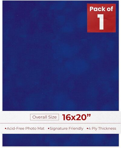 Poster Palooza Uncut Mat Board for Photos | Royal Blue Suede Texture 16x20 Backing Board - Uncut Photo Mat Board in Kuwait