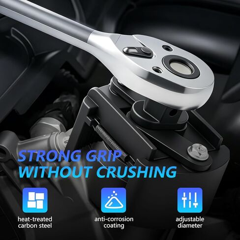 2 PCS Adjustable Oil Filter Wrench Set, 60-80 mm & 80-105 mm Universal Oil Filter Removal Tool, 1/2" & 22mm Drive Non-Slip Auto Clamp Wrench for Car Spin-On Filters in Saudi Arabia