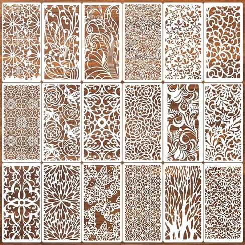 Floral Stencils for Crafts Reusable Damask Texture Stencils for Painting Background Stencil Drawing Templates for Wood Canvas Furniture Scrapbooking in Saudi Arabia