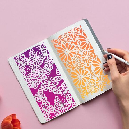 Floral Stencils for Crafts Reusable Damask Texture Stencils for Painting Background Stencil Drawing Templates for Wood Canvas Furniture Scrapbooking in Saudi Arabia