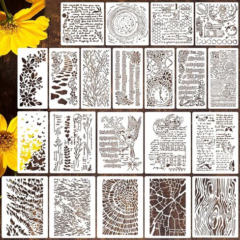 Floral Stencils for Crafts Reusable Damask Texture Stencils for Painting Background Stencil Drawing Templates for Wood Canvas Furniture Scrapbooking in Saudi Arabia