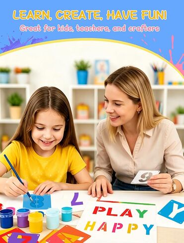 72 Pcs True 3 Inch Letter & Number Stencils - 2 Full Craft Stencil Sets (A-Z & 0-9), Reusable Alphabet Templates Interlocking Stencils for Painting on Wood, Wall, Fabric, Rock, Sign, Craft Projects in Saudi Arabia