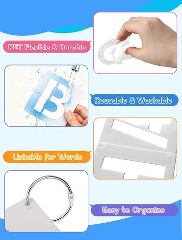 72 Pcs True 3 Inch Letter & Number Stencils - 2 Full Craft Stencil Sets (A-Z & 0-9), Reusable Alphabet Templates Interlocking Stencils for Painting on Wood, Wall, Fabric, Rock, Sign, Craft Projects in Saudi Arabia
