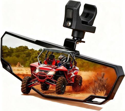 UTV Rear View Mirror, Adjustable Aluminum Clamp UTV Rear View Mirror Fits 1.5"-2" Roll Cage, Compatible with Polaris RZR 1000 Pioneer Talon Kawasaki KRX Mule Yamaha Wolverine 、RTV Can Am X3/ CFMOTO in Saudi Arabia