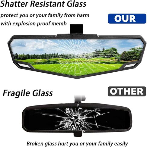 UTV Rear View Mirror, Adjustable Aluminum Clamp UTV Rear View Mirror Fits 1.5"-2" Roll Cage, Compatible with Polaris RZR 1000 Pioneer Talon Kawasaki KRX Mule Yamaha Wolverine 、RTV Can Am X3/ CFMOTO in Saudi Arabia