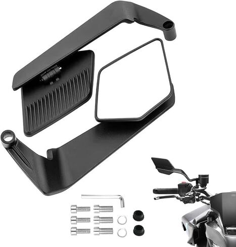 مرايا الرؤية الخلفية للدراجات النارية متوافقة مع Kawas@ki Z125 Pro Z250 Z250SL Z300 Z400 Z650 Z750 Z800 Z900 Z1000 وHond@ CB650R CB650F CB650F ABS CB 750 Hornet - أسود in Kuwait
