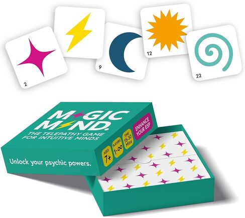 Magic Mind ESP Telepathy Training Card Game - 25 Colorful Psychic Development Cards for Solo & Group Play, Screen-Free Entertainment, Ages 7+ (Inspired by Zener Cards) - Standard Family Card Games in Saudi Arabia