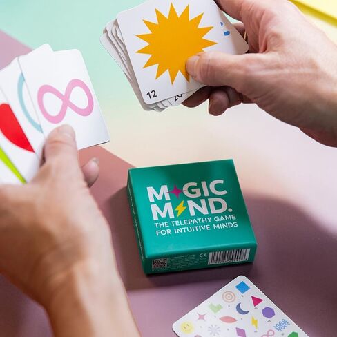 Magic Mind ESP Telepathy Training Card Game - 25 Colorful Psychic Development Cards for Solo & Group Play, Screen-Free Entertainment, Ages 7+ (Inspired by Zener Cards) - Standard Family Card Games in Saudi Arabia