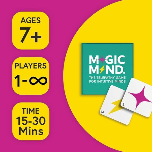 Magic Mind ESP Telepathy Training Card Game - 25 Colorful Psychic Development Cards for Solo & Group Play, Screen-Free Entertainment, Ages 7+ (Inspired by Zener Cards) - Standard Family Card Games in Saudi Arabia
