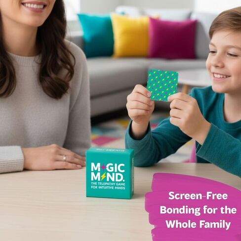 Magic Mind ESP Telepathy Training Card Game - 25 Colorful Psychic Development Cards for Solo & Group Play, Screen-Free Entertainment, Ages 7+ (Inspired by Zener Cards) - Standard Family Card Games in Saudi Arabia