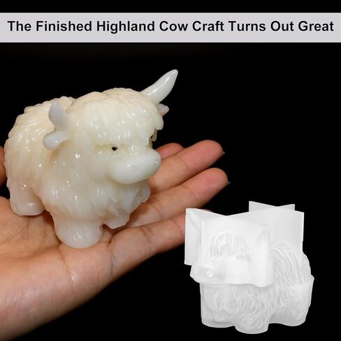 Highland Cow Shape Silicone Mold for Epoxy Resin, 2 Packs 3D Cute Cow Animal Candle Mold for Candle Making, Highland Cow Chocolate Candy Fondant Molds for Cake Decor in Saudi Arabia