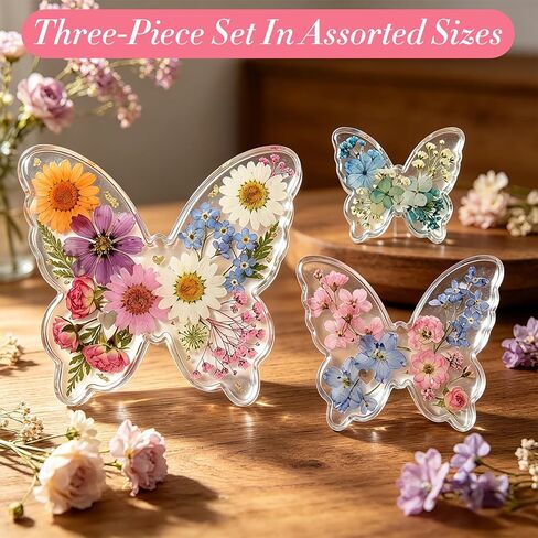 Butterfly Silicone Mold, Butterfly Resin Mold, Soft Demoldable Silicone Molds, 3 Sizes Butterflies Art Craft Molds for Resin Casting Soap Candle Flowers Preservation Spring Decor & Easter Gifts in Kuwait
