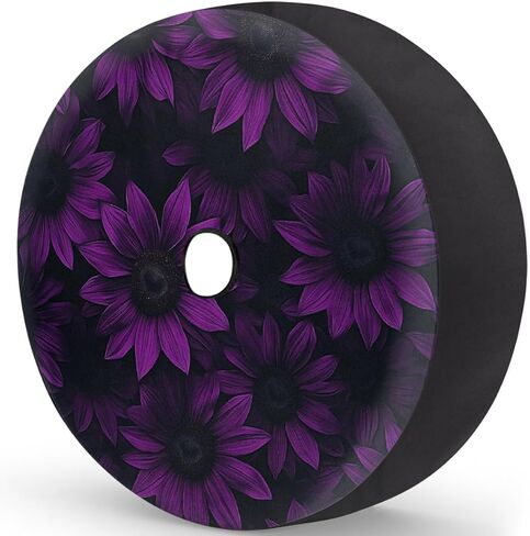 Spare Tire Cover with Backup Camera Hole Purple Sunflower Waterproof Tire Cover Fit for Rv SUV Truck Travel Trailer 17inch in Saudi Arabia
