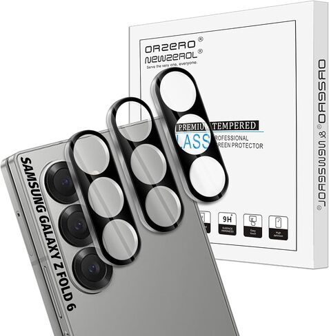Orzero (3 Pack) Compatible for Samsung Galaxy Z Fold 6 Camera Lens Protector, Tempered Glass 9 Hardness High Definition Anti-Scratch Case Friendly Does not Affect Night Shots in Saudi Arabia