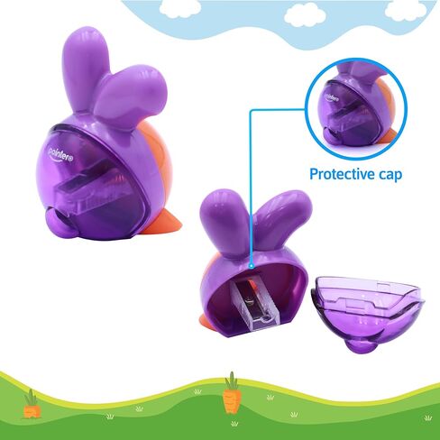 Pointer Rabbit Pencil Sharpeners, Set of 12 Cute Bunny Design with Shavings Container, Assorted Colors, Classroom Rewards & Valentine’s Gifts for Kids in Saudi Arabia