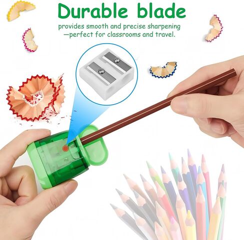 دليل مبراة أقلام الرصاص مكون من 4 عبوات - مبراة أقلام رصاص صغيرة بأربعة ألوان، وأقلام رصاص ملونة، واستخدام الماكياج وأقلام التلوين، ومستلزمات الفصول الدراسية والمكاتب in Kuwait