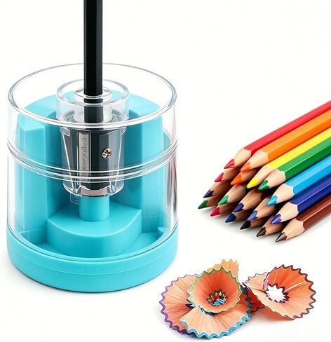 Electric Pencil Sharpener Battery Powered, Automatic Pencil Sharpener for Colored and Standard Pencils, Portable Fast Sharpening with Safety Lock for Home Office Classroom Use Blue in Kuwait