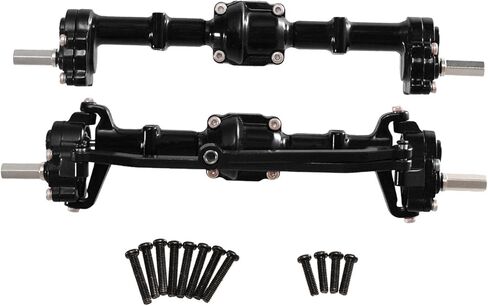 Front and Rear Portal Axles for 1:12 MN82 RC Car Metal Upgrade Parts 145mm Width 5mm Connector- Black in Saudi Arabia