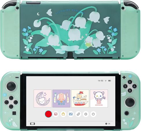 حافظة GeekShare الواقية لجهاز Switch OLED، حافظة حماية نحيفة من البولي كربونات الصلب متوافقة مع Nintendo Switch OLED وJoy Con - Lily of The Valley in Saudi Arabia