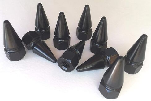 Generic M8 Spike Nut 10pcs Anodized Aluminum Beauty Nut to fit 8mm Stud (M8-1.25) 10-Pack (Black) in Kuwait