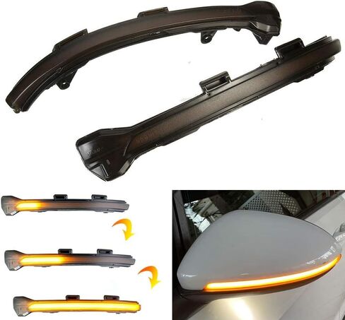 Dynamic Sequential LED Side Mirror Turn Signal Light Assembly Compatible with VW Golf7 R GTI GTD MK7 MK7.5 Flowing Water Blinker Flashing Light in Saudi Arabia