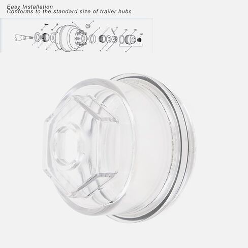Rockwell 12011-1 Oil Bath Cap Kit, 3-3/4 Inch Plastic Axle Cover, Fit for Disc Brakes, Trailer Wheels, 9-16K 1996 Axles with 3.75in-8 Threads, Easy Installation in Kuwait