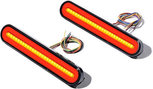 Dual Color Rear Fender/Bagger Vertical Mount LED Rod Light Kit Compatible with Harley Honda Yamaha Motorcycle - Tail Brake Stop Lamp Sequential Flashing Turn Signal Parking Light in Kuwait